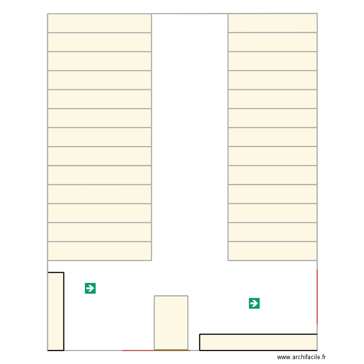 Batiment solution 1. Plan de 29 pièces et 287 m2