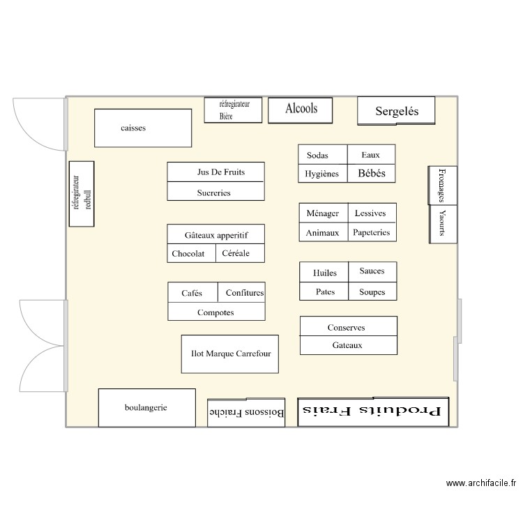 plan magasin. Plan de 1 pièce et 30 m2