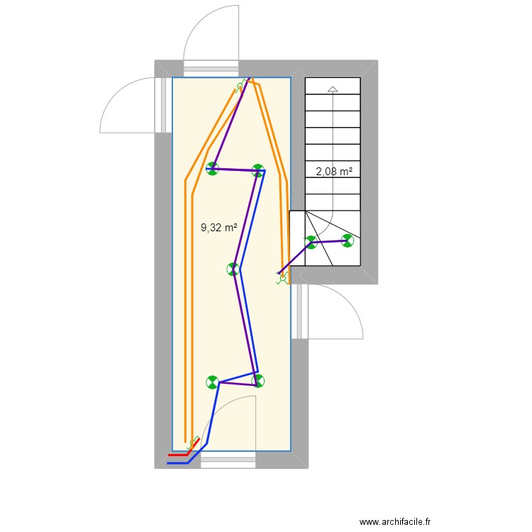 devoir 12,12. Plan de 2 pièces et 11 m2