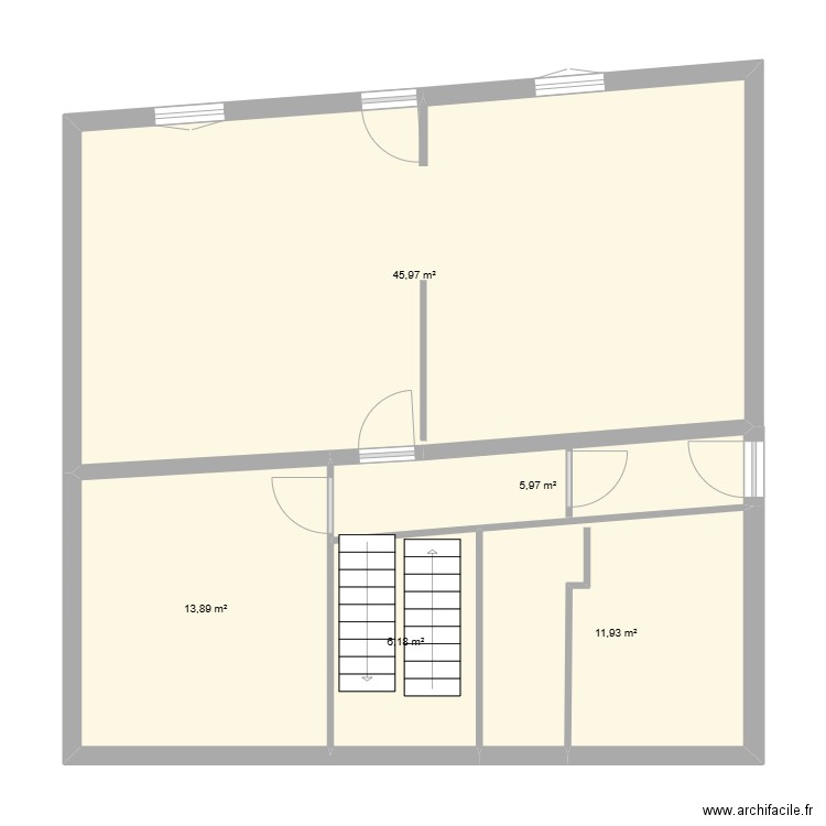 maison rochelimagne. Plan de 5 pièces et 84 m2