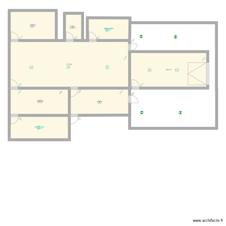 biil2227714. Plan de 8 pièces et 168 m2