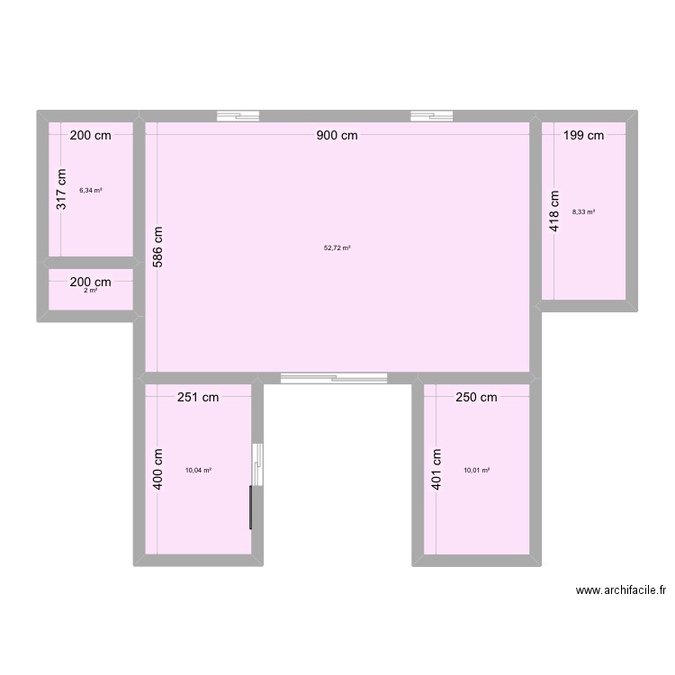 Caltât. Plan de 6 pièces et 89 m2