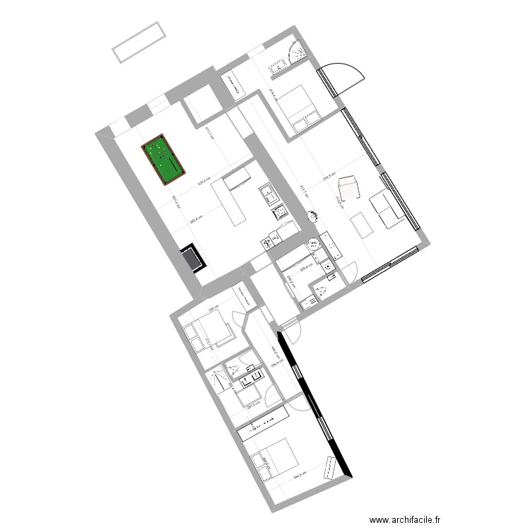 PLAN AGENCEMENT INTERIEUR 4. Plan de 3 pièces et 49 m2