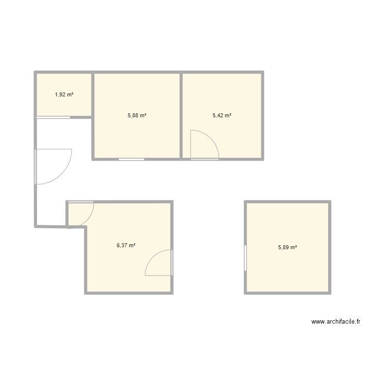 loft. Plan de 5 pièces et 25 m2