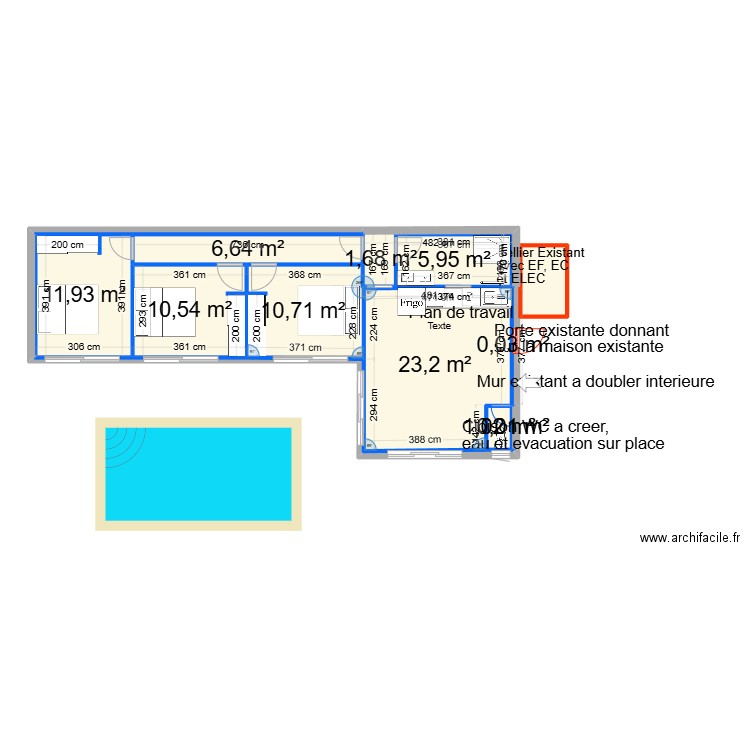 EXTENSION TAUSSAT 2. Plan de 11 pièces et 75 m2