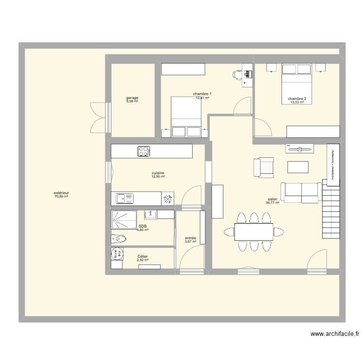 Maison corentin. Plan de 9 pièces et 164 m2