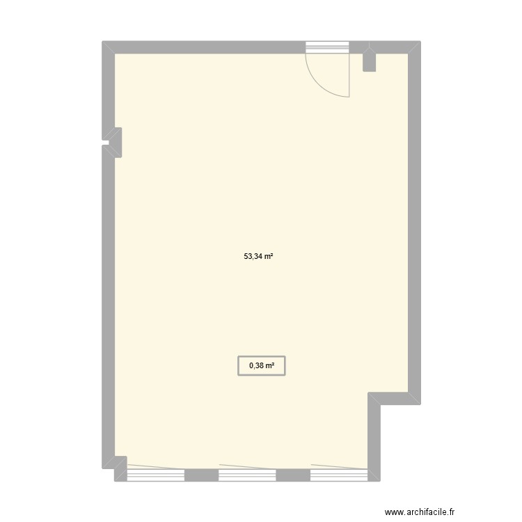 Plan sale 129. Plan de 2 pièces et 54 m2