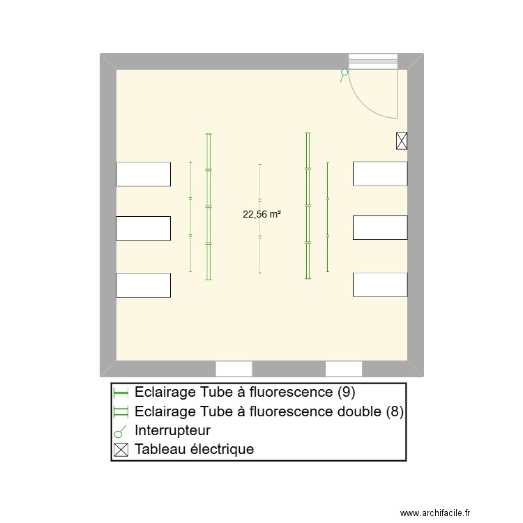 Plan. Plan de 1 pièce et 23 m2