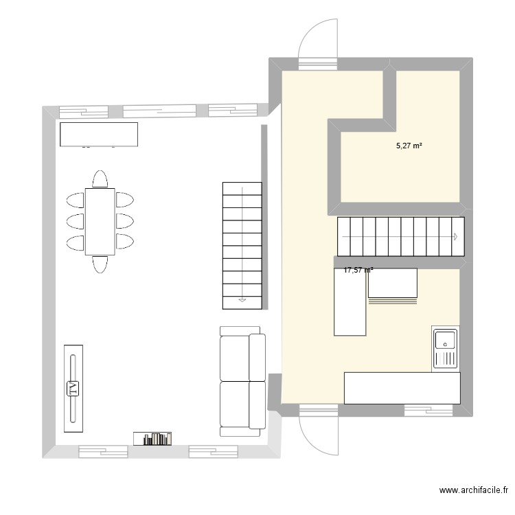 MARIE MYLENE COUROUNADIN MOUNY. Plan de 2 pièces et 23 m2