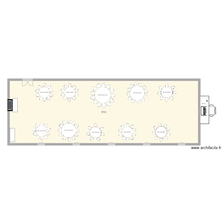 salle Talmelliers. Plan de 1 pièce et 208 m2