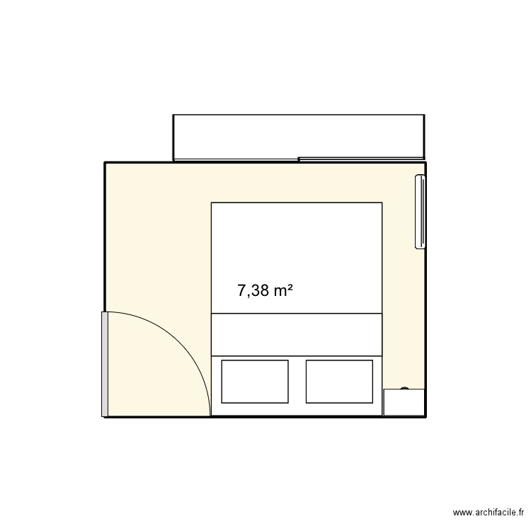 Chambre. Plan de 1 pièce et 7 m2