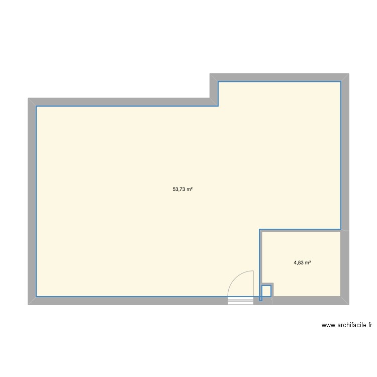 Plan St Cloud Avelines. Plan de 2 pièces et 59 m2