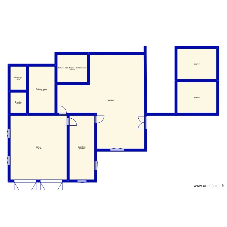 Maison de mes rêves. Plan de 9 pièces et 194 m2