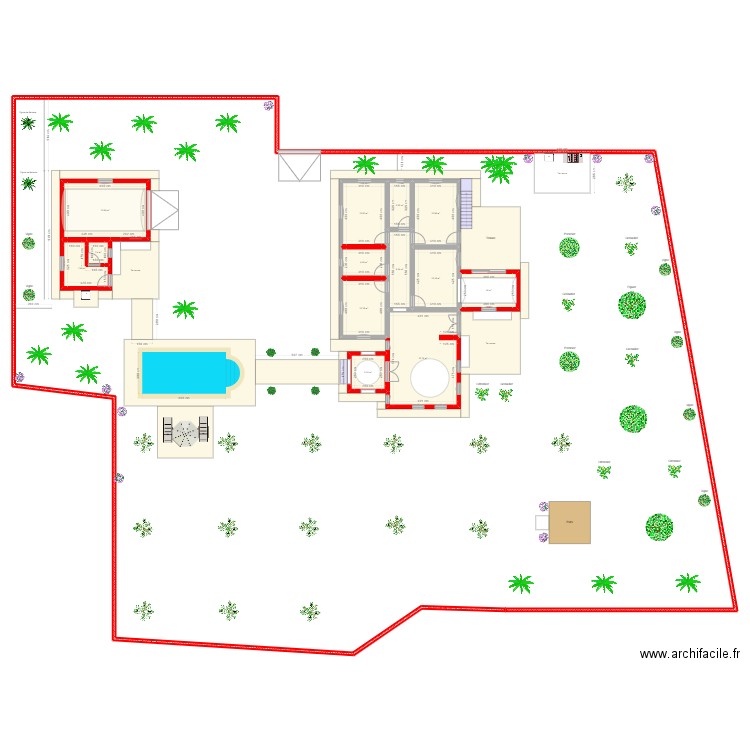 Plan Djerba Mahboubine V2. Plan de 13 pièces et 156 m2