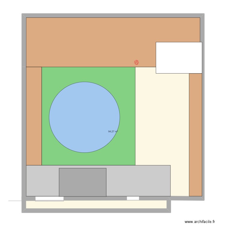 Piscine. Plan de 3 pièces et 135 m2