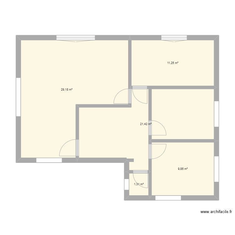 Maison. Plan de 5 pièces et 73 m2