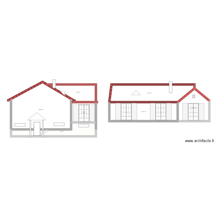 chaudins facade 1. Plan de 7 pièces et 119 m2