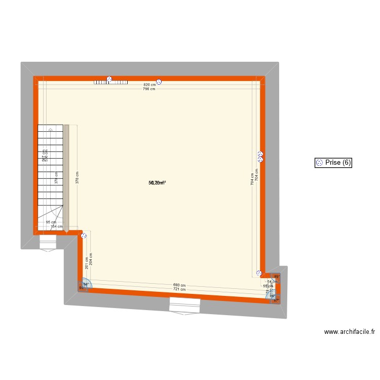 PLAN des Combles. Plan de 2 pièces et 119 m2