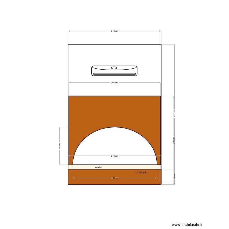 ARC COIN CHAMBRE. Plan de 0 pièce et 0 m2