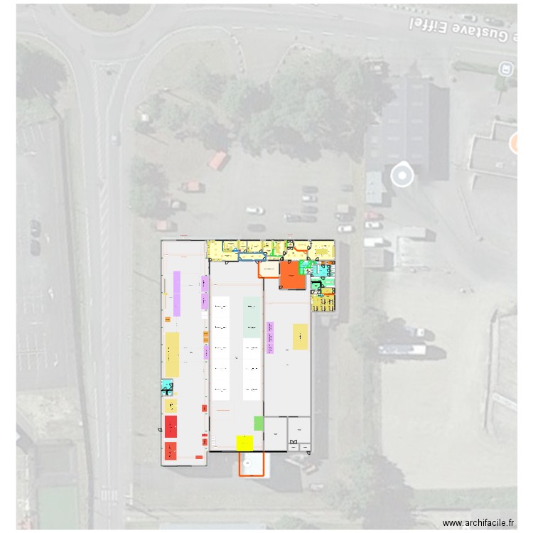 Aménagement société avec RJ45 ( nouveau plan). Plan de 40 pièces et 2851 m2