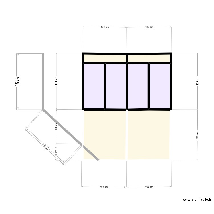 verrière T1  ST MARTIN DU TOUCH. Plan de 8 pièces et 5 m2