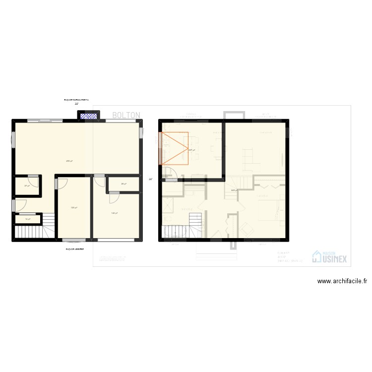 DANIEL FORTIN - BOLTON 32' X 30' - V1. Plan de 9 pièces et 157 m2