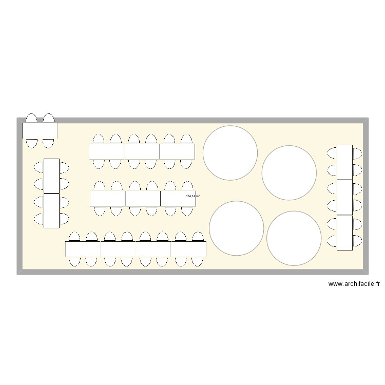 weddinngplan2. Plan de 1 pièce et 134 m2