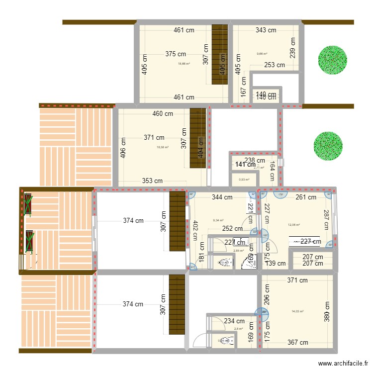 plan-lafranqui-origine1. Plan de 14 pièces et 96 m2