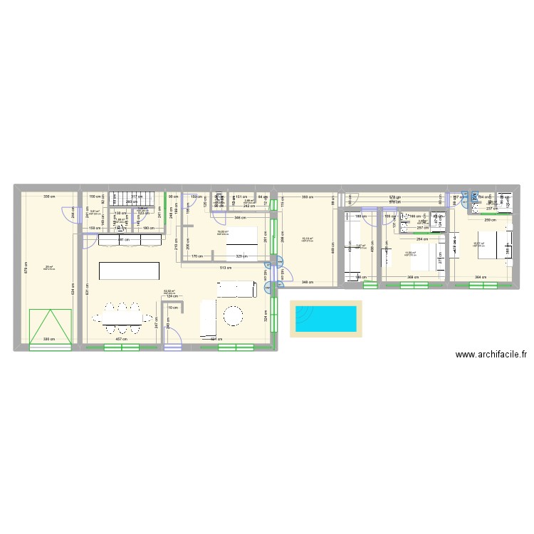 Plan 1 SAINT MARC. Plan de 15 pièces et 187 m2