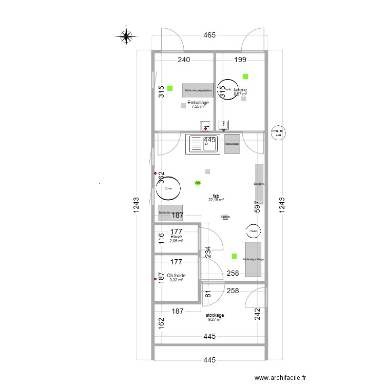 Julien Brodard. Plan de 6 pièces et 51 m2