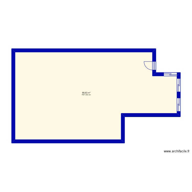 cheznous. Plan de 1 pièce et 69 m2