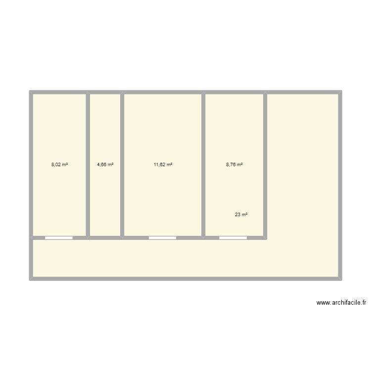 Togoliving / batiment B / rez de chaussée. Plan de 5 pièces et 56 m2