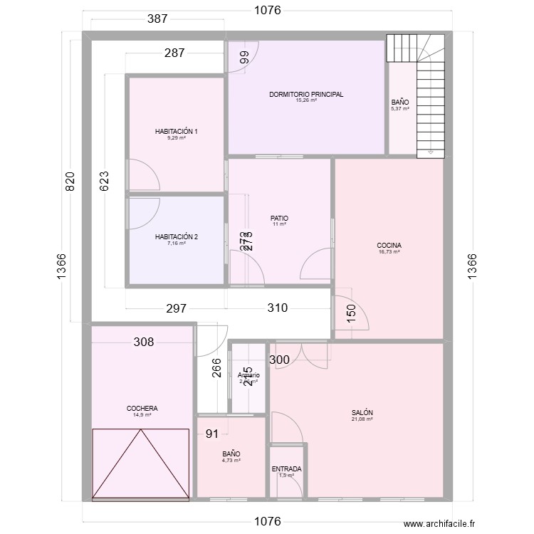 CASA ROSARIO ROCIO. Plan de 11 pièces et 109 m2