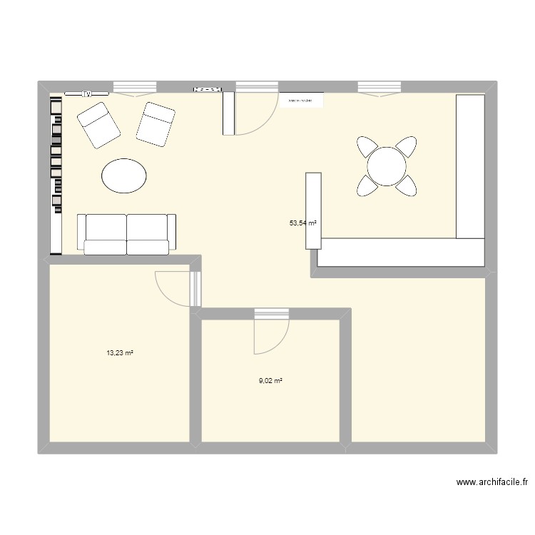 MAISON PARTIE PRINCIPALE. Plan de 3 pièces et 76 m2