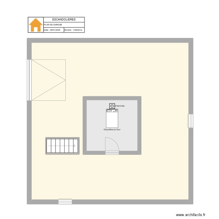 EscandolieresGARAGE. Plan de 3 pièces et 95 m2