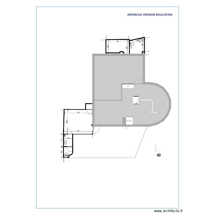 Dom Adpat. Plan de 1 pièce et 91 m2