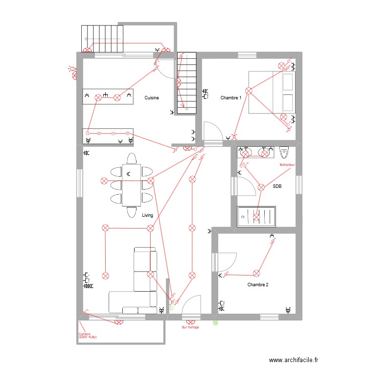 Derya Electricité. Plan de 4 pièces et 38 m2