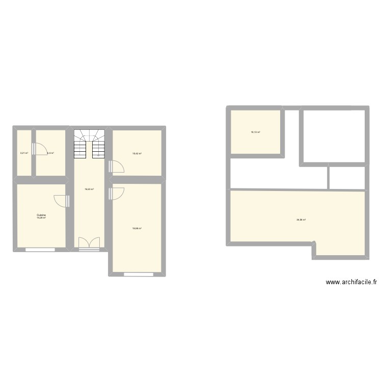 Rabastens. Plan de 8 pièces et 116 m2