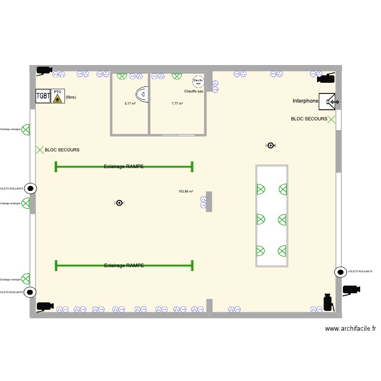 BRISACIER SHOWROOM. Plan de 3 pièces et 181 m2