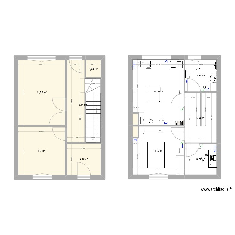 Chateau Nerac RDC. Plan de 12 pièces et 71 m2