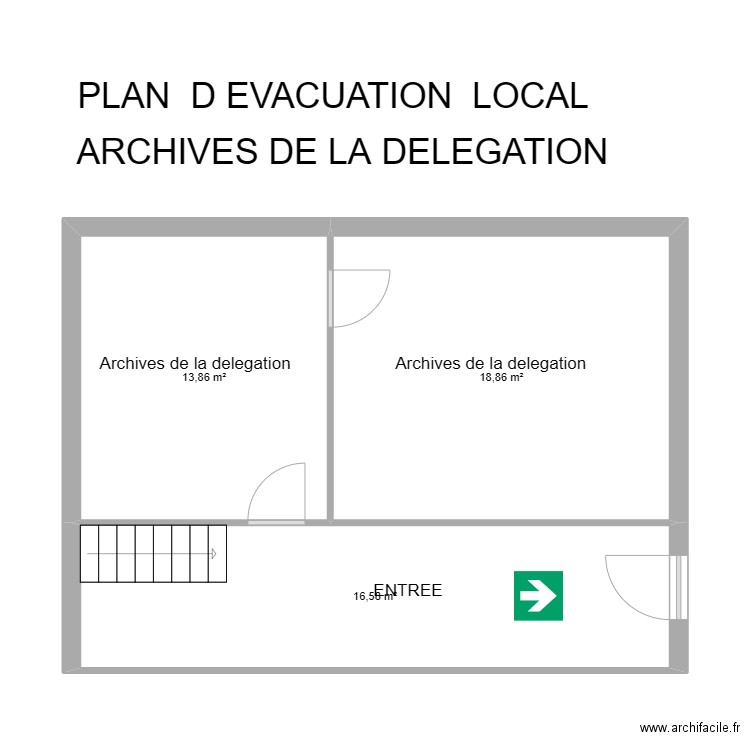 87 LIMOGES (Archives). Plan de 3 pièces et 49 m2