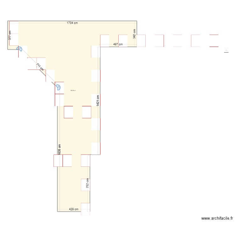 exterieur boulot. Plan de 1 pièce et 186 m2