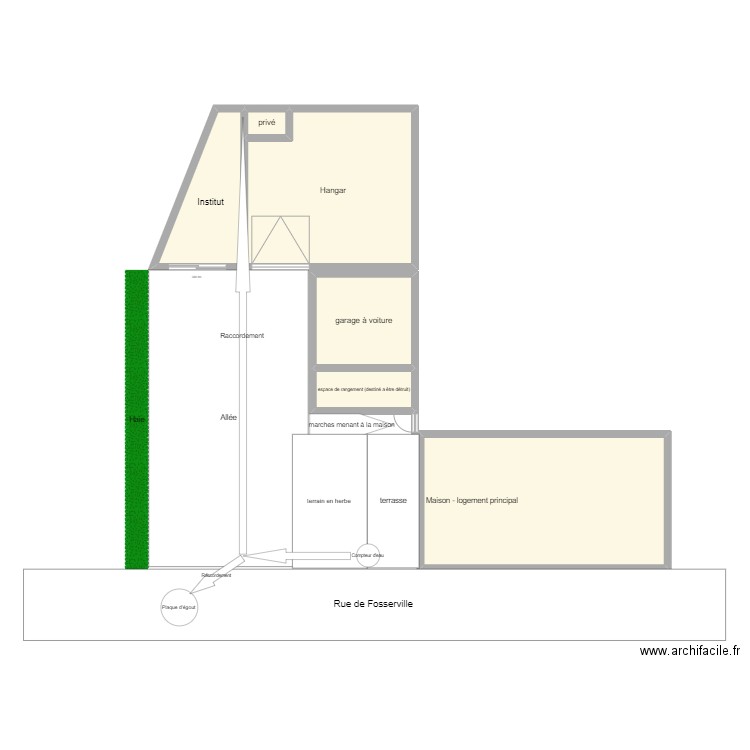 plan actuel du terrain . Plan de 6 pièces et 132 m2