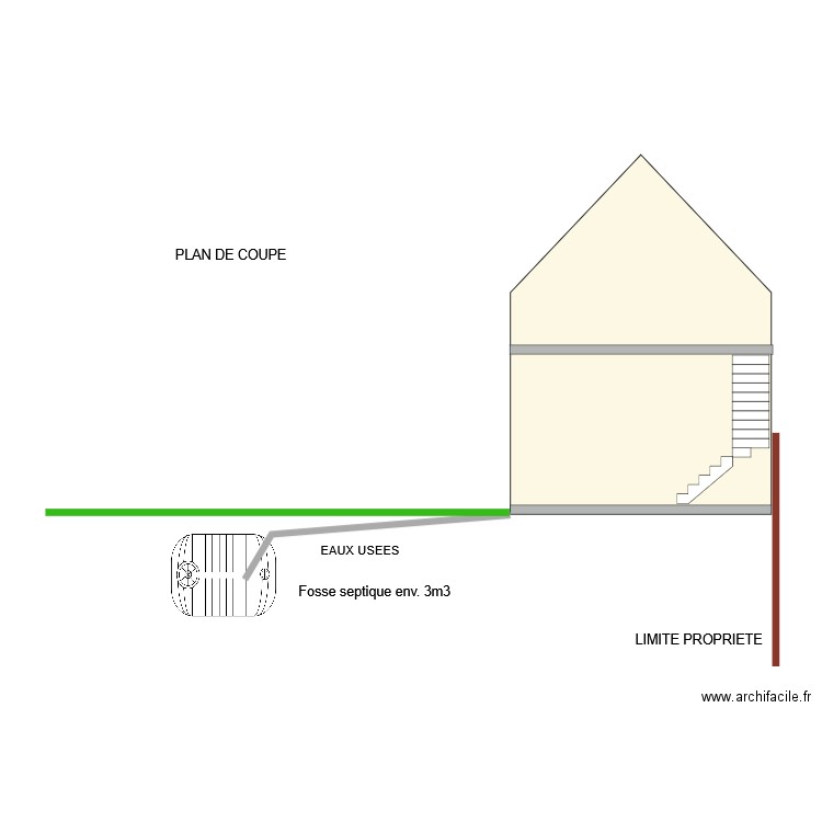 COUPE. Plan de 0 pièce et 0 m2