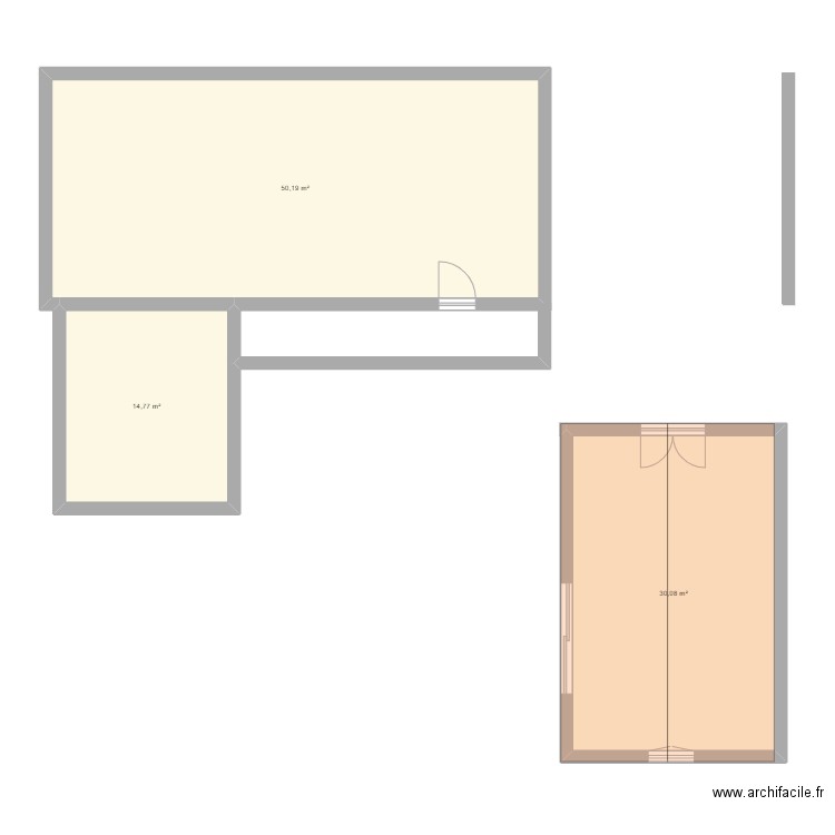 garage . Plan de 3 pièces et 95 m2