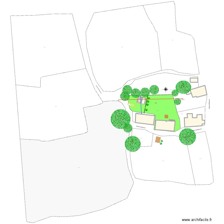 Plan de masse après . Plan de 6 pièces et 494 m2