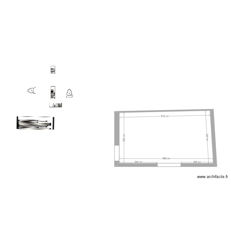 Chambre à mélo 2024 1.2. Plan de 1 pièce et 19 m2