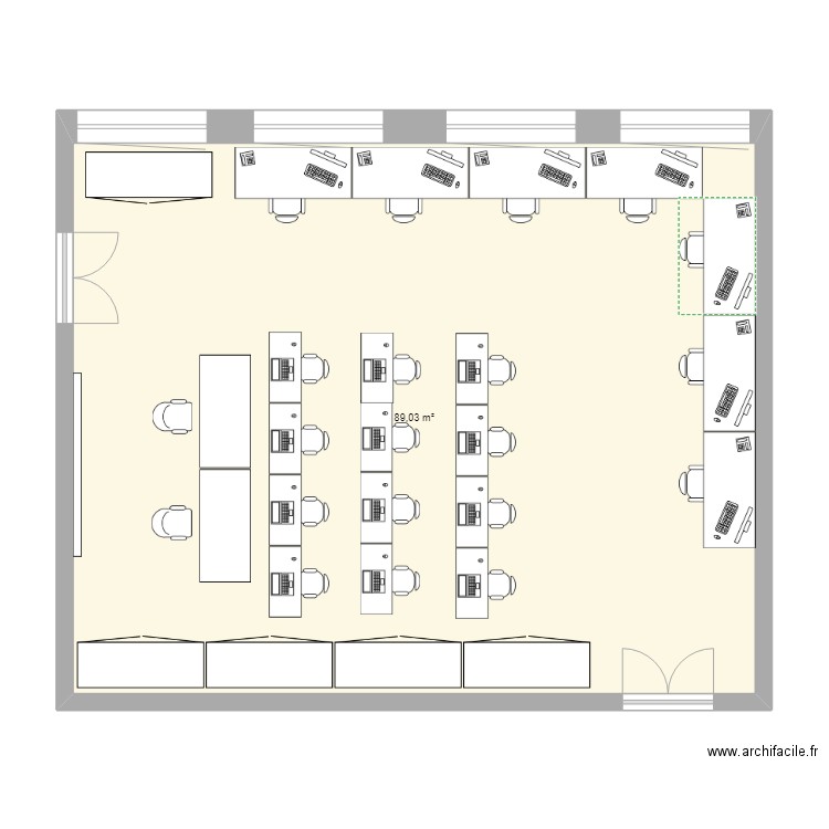 f307. Plan de 1 pièce et 89 m2