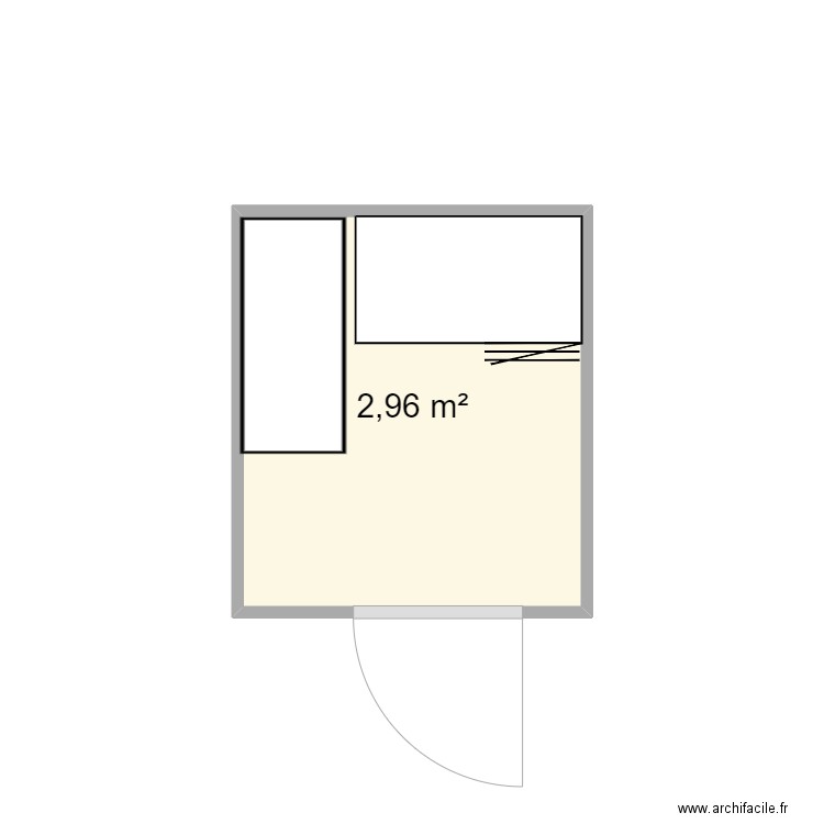 Projet Stock presta. Plan de 1 pièce et 3 m2