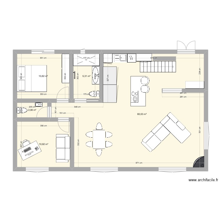 Saint-Brévin Vue 3. Plan de 5 pièces et 89 m2